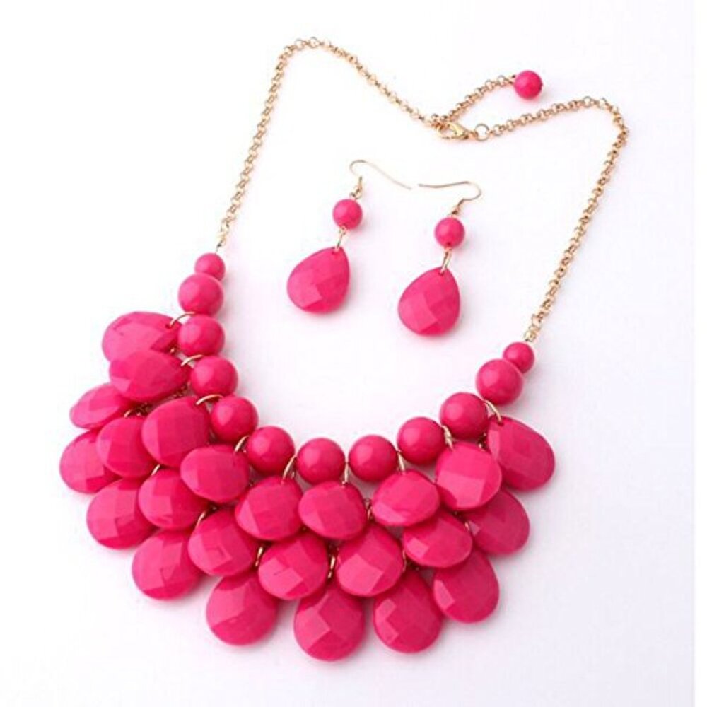 Floating Bubble Teardrop Statement Necklace Boho … - image 3